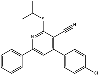 4-(4-chlorophenyl)-2-(isopropylsulfanyl)-6-phenylnicotinonitrile Struktur