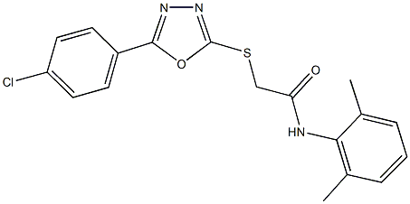 2-{[5-(4-chlorophenyl)-1,3,4-oxadiazol-2-yl]sulfanyl}-N-(2,6-dimethylphenyl)acetamide Struktur