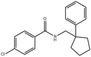 4-chloro-N-[(1-phenylcyclopentyl)methyl]benzamide Struktur