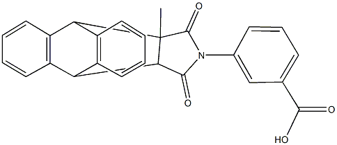 3-(15-methyl-16,18-dioxo-17-azapentacyclo[6.6.5.0~2,7~.0~9,14~.0~15,19~]nonadeca-2,4,6,9,11,13-hexaen-17-yl)benzoic acid Struktur