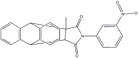 17-{3-[hydroxy(oxido)amino]phenyl}-15-methyl-17-azapentacyclo[6.6.5.0~2,7~.0~9,14~.0~15,19~]nonadeca-2,4,6,9,11,13-hexaene-16,18-dione Struktur