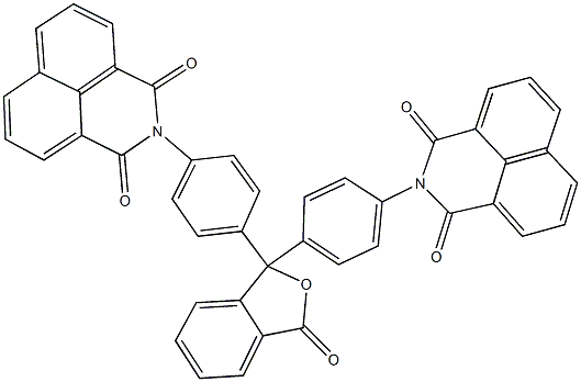 2-(4-{1-[4-(1,3-dioxo-1H-benzo[de]isoquinolin-2(3H)-yl)phenyl]-3-oxo-1,3-dihydro-2-benzofuran-1-yl}phenyl)-1H-benzo[de]isoquinoline-1,3(2H)-dione Struktur