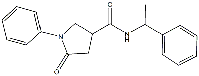 5-oxo-1-phenyl-N-(1-phenylethyl)-3-pyrrolidinecarboxamide Struktur