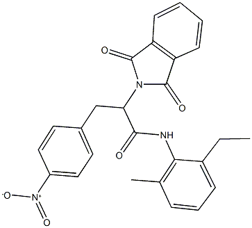 2-(1,3-dioxo-1,3-dihydro-2H-isoindol-2-yl)-N-(2-ethyl-6-methylphenyl)-3-{4-nitrophenyl}propanamide Struktur