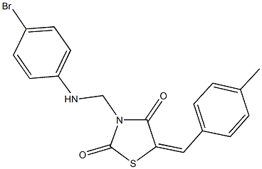 3-[(4-bromoanilino)methyl]-5-(4-methylbenzylidene)-1,3-thiazolidine-2,4-dione Struktur