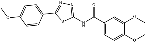 3,4-dimethoxy-N-[5-(4-methoxyphenyl)-1,3,4-thiadiazol-2-yl]benzamide Struktur