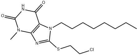 8-[(2-chloroethyl)sulfanyl]-3-methyl-7-octyl-3,7-dihydro-1H-purine-2,6-dione Struktur