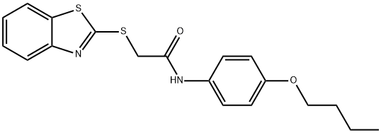 2-(1,3-benzothiazol-2-ylsulfanyl)-N-(4-butoxyphenyl)acetamide Struktur