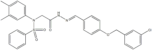 N-[2-(2-{4-[(3-chlorobenzyl)oxy]benzylidene}hydrazino)-2-oxoethyl]-N-(3,4-dimethylphenyl)benzenesulfonamide Struktur