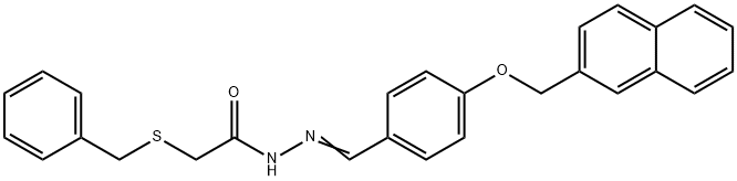 2-(benzylsulfanyl)-N'-[4-(2-naphthylmethoxy)benzylidene]acetohydrazide Struktur