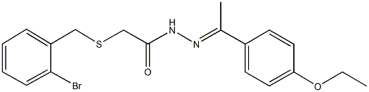 2-[(2-bromobenzyl)sulfanyl]-N'-[1-(4-ethoxyphenyl)ethylidene]acetohydrazide Struktur