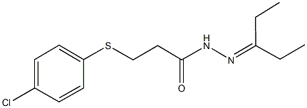 3-[(4-chlorophenyl)sulfanyl]-N'-(1-ethylpropylidene)propanohydrazide Struktur