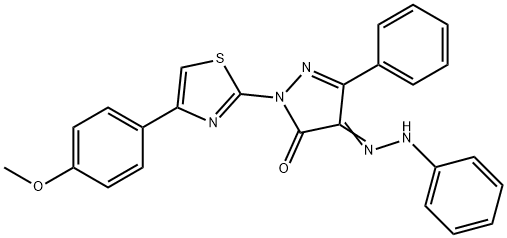 1-[4-(4-methoxyphenyl)-1,3-thiazol-2-yl]-3-phenyl-1H-pyrazole-4,5-dione 4-(phenylhydrazone) Struktur