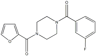 1-(3-fluorobenzoyl)-4-(2-furoyl)piperazine Struktur