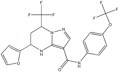 5-(2-furyl)-N-[4-(trifluoromethoxy)phenyl]-7-(trifluoromethyl)-4,5,6,7-tetrahydropyrazolo[1,5-a]pyrimidine-3-carboxamide Struktur