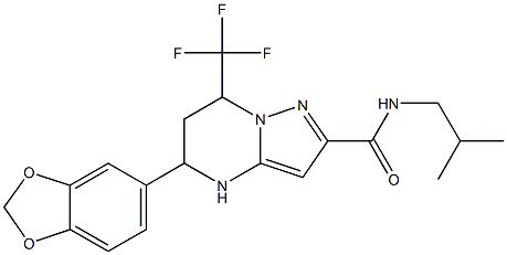 5-(1,3-benzodioxol-5-yl)-N-isobutyl-7-(trifluoromethyl)-4,5,6,7-tetrahydropyrazolo[1,5-a]pyrimidine-2-carboxamide Struktur