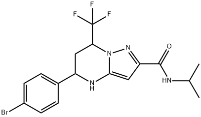 5-(4-bromophenyl)-N-isopropyl-7-(trifluoromethyl)-4,5,6,7-tetrahydropyrazolo[1,5-a]pyrimidine-2-carboxamide Struktur