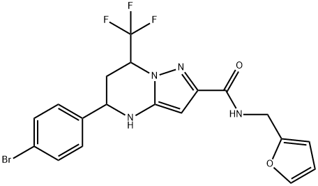 5-(4-bromophenyl)-N-(2-furylmethyl)-7-(trifluoromethyl)-4,5,6,7-tetrahydropyrazolo[1,5-a]pyrimidine-2-carboxamide Struktur