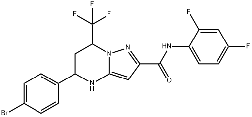 5-(4-bromophenyl)-N-(2,4-difluorophenyl)-7-(trifluoromethyl)-4,5,6,7-tetrahydropyrazolo[1,5-a]pyrimidine-2-carboxamide Struktur