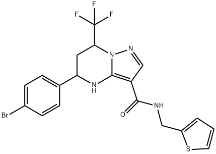 5-(4-bromophenyl)-N-(2-thienylmethyl)-7-(trifluoromethyl)-4,5,6,7-tetrahydropyrazolo[1,5-a]pyrimidine-3-carboxamide Struktur