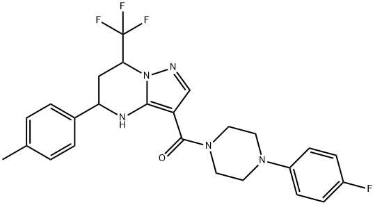 3-{[4-(4-fluorophenyl)piperazin-1-yl]carbonyl}-5-(4-methylphenyl)-7-(trifluoromethyl)-4,5,6,7-tetrahydropyrazolo[1,5-a]pyrimidine Struktur