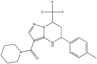 5-(4-methylphenyl)-3-(1-piperidinylcarbonyl)-7-(trifluoromethyl)-4,5,6,7-tetrahydropyrazolo[1,5-a]pyrimidine Struktur