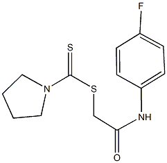 2-(4-fluoroanilino)-2-oxoethyl 1-pyrrolidinecarbodithioate Struktur