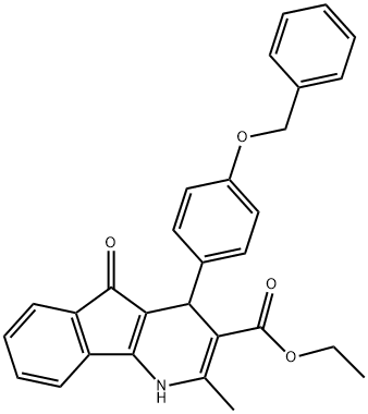 ethyl 4-[4-(benzyloxy)phenyl]-2-methyl-5-oxo-4,5-dihydro-1H-indeno[1,2-b]pyridine-3-carboxylate Struktur