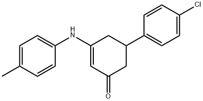 5-(4-chlorophenyl)-3-(4-toluidino)-2-cyclohexen-1-one Struktur