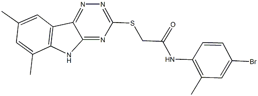 N-(4-bromo-2-methylphenyl)-2-[(6,8-dimethyl-5H-[1,2,4]triazino[5,6-b]indol-3-yl)sulfanyl]acetamide Struktur