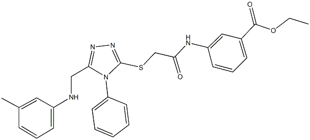 ethyl 3-[({[4-phenyl-5-(3-toluidinomethyl)-4H-1,2,4-triazol-3-yl]sulfanyl}acetyl)amino]benzoate Struktur