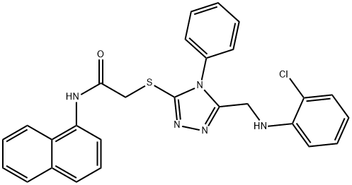 2-({5-[(2-chloroanilino)methyl]-4-phenyl-4H-1,2,4-triazol-3-yl}sulfanyl)-N-(1-naphthyl)acetamide Struktur