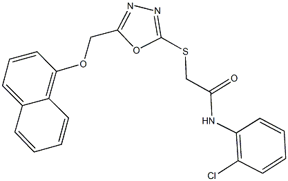 N-(2-chlorophenyl)-2-({5-[(1-naphthyloxy)methyl]-1,3,4-oxadiazol-2-yl}sulfanyl)acetamide Struktur