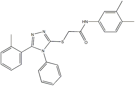 N-(3,4-dimethylphenyl)-2-{[5-(2-methylphenyl)-4-phenyl-4H-1,2,4-triazol-3-yl]sulfanyl}acetamide Struktur