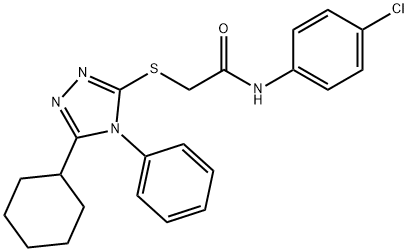 N-(4-chlorophenyl)-2-[(5-cyclohexyl-4-phenyl-4H-1,2,4-triazol-3-yl)sulfanyl]acetamide Struktur