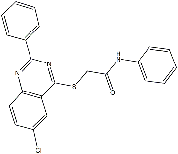 2-[(6-chloro-2-phenyl-4-quinazolinyl)sulfanyl]-N-phenylacetamide Struktur