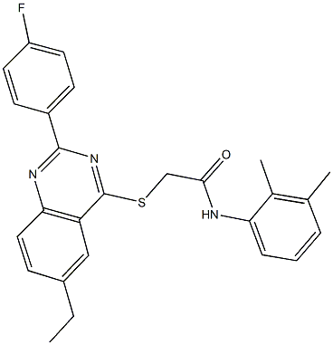 N-(2,3-dimethylphenyl)-2-{[6-ethyl-2-(4-fluorophenyl)-4-quinazolinyl]sulfanyl}acetamide Struktur