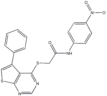 N-{4-nitrophenyl}-2-[(5-phenylthieno[2,3-d]pyrimidin-4-yl)sulfanyl]acetamide Struktur