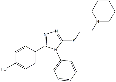 4-(4-phenyl-5-{[2-(1-piperidinyl)ethyl]sulfanyl}-4H-1,2,4-triazol-3-yl)phenol Struktur