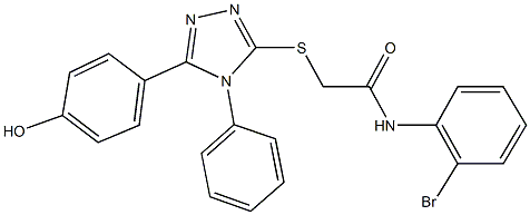 N-(2-bromophenyl)-2-{[5-(4-hydroxyphenyl)-4-phenyl-4H-1,2,4-triazol-3-yl]sulfanyl}acetamide Struktur