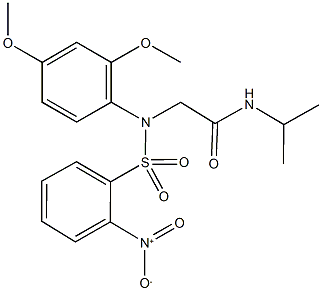 2-[({2-nitrophenyl}sulfonyl)-2,4-dimethoxyanilino]-N-isopropylacetamide Struktur