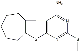 2-(methylsulfanyl)-6,7,8,9-tetrahydro-5H-cyclohepta[4,5]thieno[2,3-d]pyrimidin-4-amine Struktur