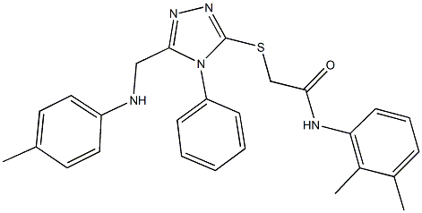 N-(2,3-dimethylphenyl)-2-{[4-phenyl-5-(4-toluidinomethyl)-4H-1,2,4-triazol-3-yl]sulfanyl}acetamide Struktur