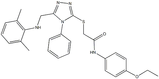 2-({5-[(2,6-dimethylanilino)methyl]-4-phenyl-4H-1,2,4-triazol-3-yl}sulfanyl)-N-(4-ethoxyphenyl)acetamide Struktur