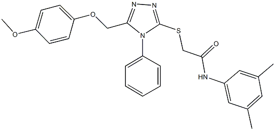 N-(3,5-dimethylphenyl)-2-({5-[(4-methoxyphenoxy)methyl]-4-phenyl-4H-1,2,4-triazol-3-yl}sulfanyl)acetamide Struktur