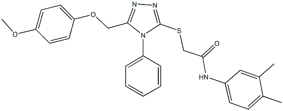 N-(3,4-dimethylphenyl)-2-({5-[(4-methoxyphenoxy)methyl]-4-phenyl-4H-1,2,4-triazol-3-yl}sulfanyl)acetamide Struktur