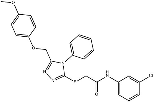 N-(3-chlorophenyl)-2-({5-[(4-methoxyphenoxy)methyl]-4-phenyl-4H-1,2,4-triazol-3-yl}sulfanyl)acetamide Struktur