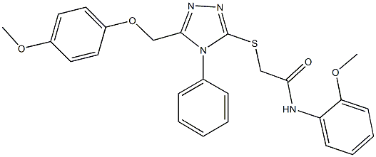 2-({5-[(4-methoxyphenoxy)methyl]-4-phenyl-4H-1,2,4-triazol-3-yl}sulfanyl)-N-(2-methoxyphenyl)acetamide Struktur