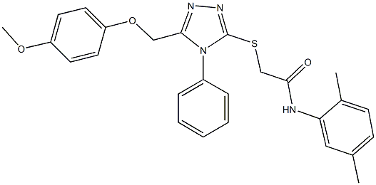 N-(2,5-dimethylphenyl)-2-({5-[(4-methoxyphenoxy)methyl]-4-phenyl-4H-1,2,4-triazol-3-yl}sulfanyl)acetamide Struktur