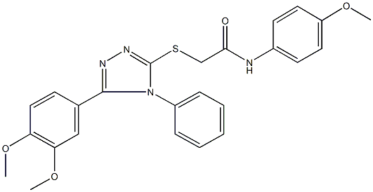 2-{[5-(3,4-dimethoxyphenyl)-4-phenyl-4H-1,2,4-triazol-3-yl]sulfanyl}-N-(4-methoxyphenyl)acetamide Struktur